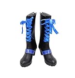 Book of The Atlantic Ciel Phantomhive Black Cosplay Shoes Boots X002 (Female US 8.5/EU40)
