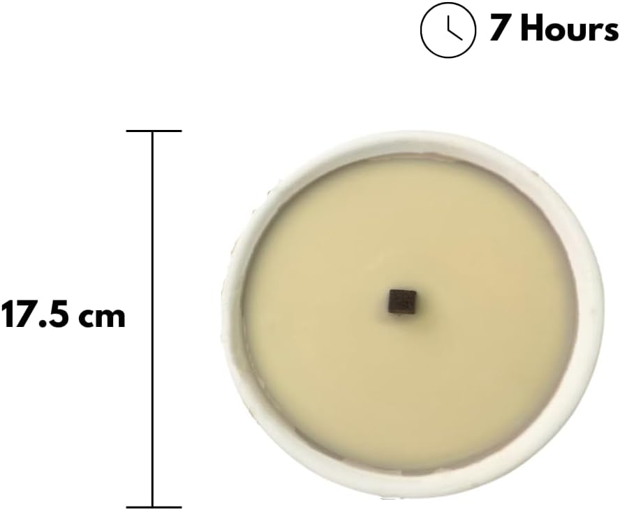 Pack of 12 White Terracotta Torches Diameter 17cm Burn Time 7.5 Hours Wax Ivory Elegant Cereria di Giorgio - Ideal for Outdoor Events, Gardens and Patios