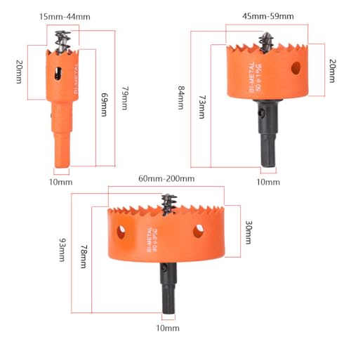 Broca sierra bimetálica M42 15 mm para madera y metal miniatura 2