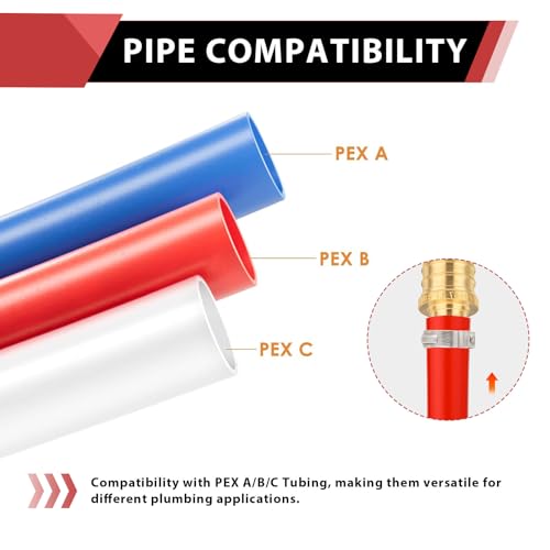 15-Pack EFIELD Crimp Pex 1/2 Inch x 1/2 Inch Female NPT Drop-Ear Elbow (10 PCS), With 5 PCS Test Plugs,(PEX1807260-5PCS)