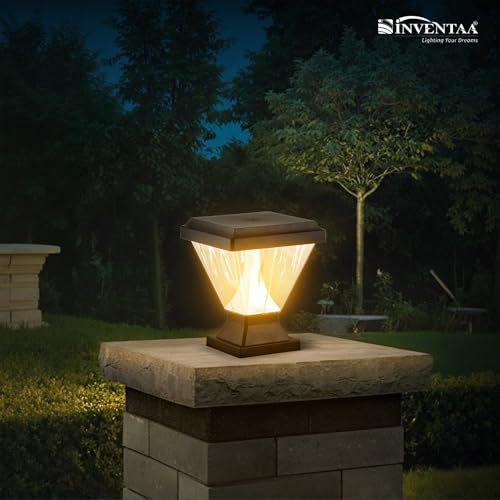 Image of INVENTAA Chiti Sky 12W LED 3-in-1 Color (Warm, Neutral, Cool) Light for Home Gate | Rustproof Gate Lamps for Outdoor Compound, Garden, Patio Piller Lights Gate Lights for Outdoor Waterproof