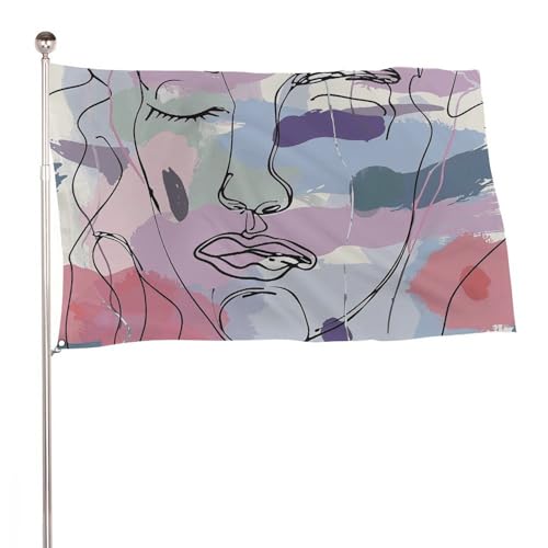 Drapeau extérieur dessiné à la main grand format et bannière amusante de chambre