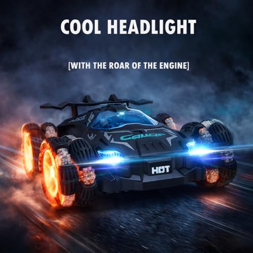 Image of Eli & Chi Remote Control RC Stunt Car for Kids (27 cm Big Size) 4x4 Drift Car with Spray Effect, LED Lights, All Terrain Wheels, 2100 mAh Rechargeable Battery Toy for Boys & Girls 5-12 Years