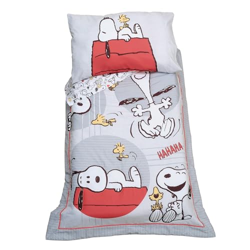 Image of Bedtime Originals Snoopy Love 4-Piece Toddler Bedding Set - Gray /Red /White