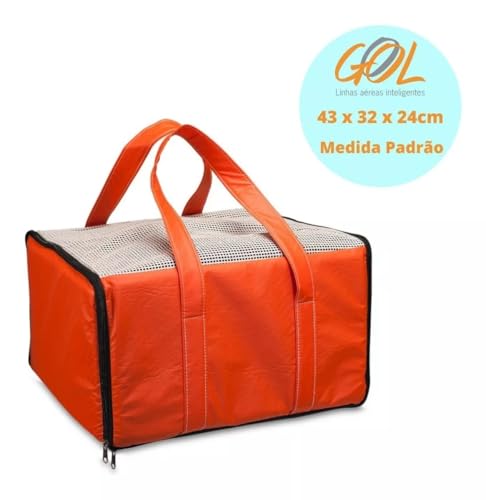 Bolsa Pet Transporte Aéreo Padrão G0l Ventilada Suporta Até 10kg Caixa Transporte De Cães E Gatos Ca