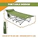 Alpcour Folding Camping Cot – Deluxe Collapsible Single Person Bed in a Bag w/Pillow for Indoor & Outdoor Use – Ultra Lightweight, Comfortable, Heavy Duty Design Holds Adults & Kids Up to 300 Lbs