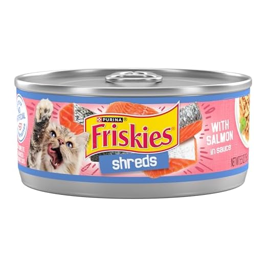 Purina Friskies Wet Cat Food, Shreds With Salmon, (24) 5.5 oz Cans