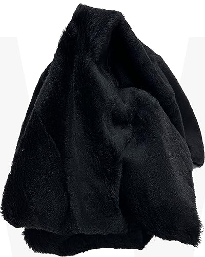 Luxurious Long Pile Faux Fur Fabric in Weasel Black | 60 Inches Wide | Sustainable Style Sold by the Yard