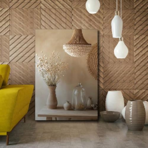 Tableau nature morte beige 60x80cm pour deco murale de restaurant