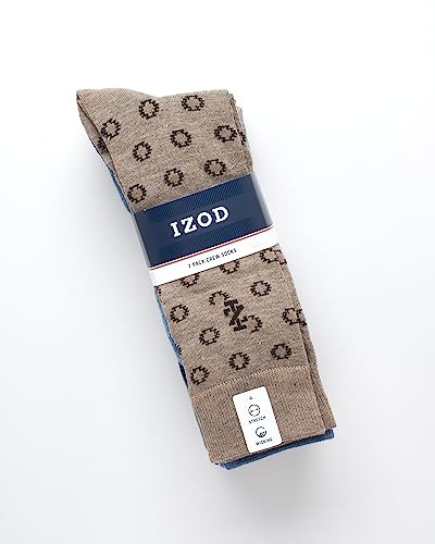 IZOD Men's Dress Socks - 7 Pack Lightweight Comfort Stretch Stay Up Cuff Mid-Calf Crew Socks - Dress Socks for Men (6-12.5)2