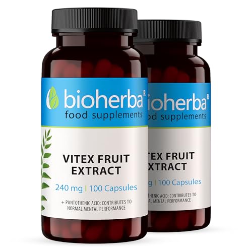 Vitex Agnus Castus 240 mg – 200 Cápsulas de BIOHERBA | Extracto de Sauzgatillo con Vitamina B5 | Fórmula vegetal para el bienestar diario de la mujer