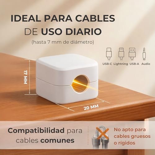 Miniatura 4 de Hkaizen 10 Pcs Clips Magnéticos Adhesivos Para Cables Sujeta Cables De Mesa Y Escritorio Organizador Silicona Soporte Para Ordenar Cables Cable Holder Blanco