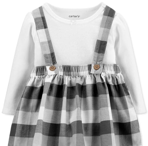 Jumper set Carter's pour fille 24 mois en motif plaid gris élégant