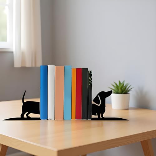 Sujetalibros originales de metal y soportes para estanterías de casa 4