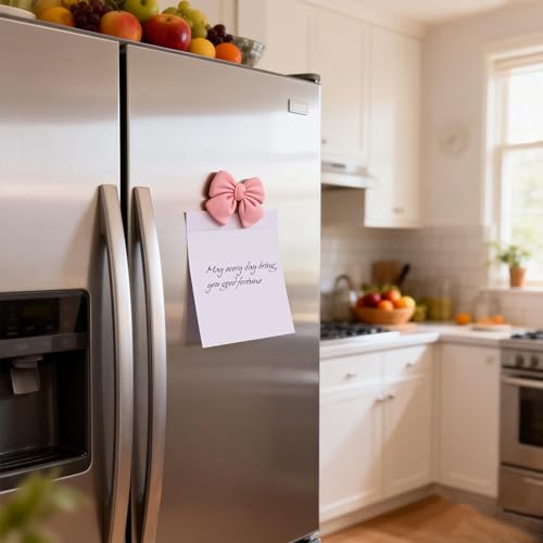 18 imanes decorativos de lazo rosa para refrigerador miniatura 5