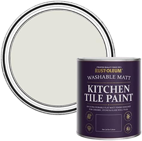 Rust-Oleum White water resistant Kitchen Tile Paint in Matt Finish - Chalk White 750ml