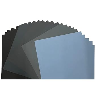 CZ SAND PAPER GRIT 1000,1500,2000,2500,3000 | Pack of 25 Sheets of Water Proof Latex Silicon Carbide sanding paper (5 pcs each Grit) Paper Size - 23 cm X 28cm for Sanding and Polishing