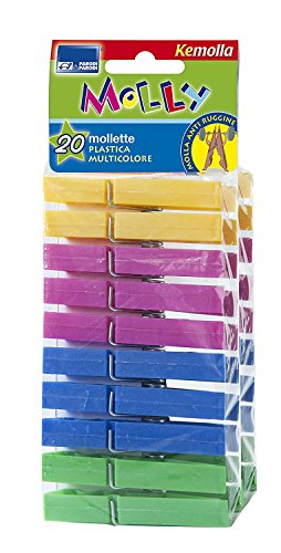 Parodi & Parodi, Pinzas para Ropa, Multicolor, 9 x 22 x 4,5 cm, 20 Unidades