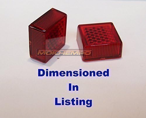 Reflectors Small Square Motorcycle Bike MOT Gate Post Red Pair 2