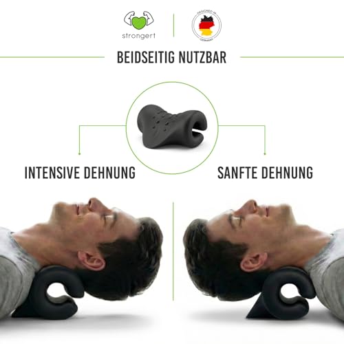 STRONGERT Nackenstrecker Orthopädisch Testsieger – Nackendehner für Nacken- und Schulterschmerzen, Schmerzlinderung bei Nackenschmerzen und Verspannungen, Nackenverspannung effektiv lösen