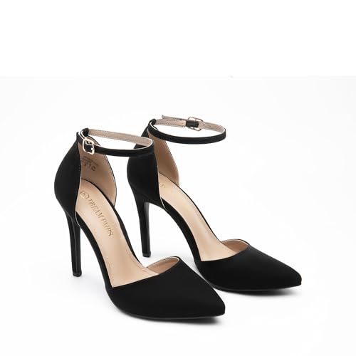 Image of DREAM PAIRS Women's High Stiletto Dress Heels Pumps | Closed Toe Pointed Toe Ankle Strap Dress Comfortable Pumps Shoes for Wedding Party Birthday Dancing