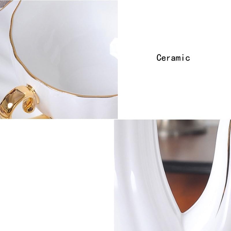 White Ceramic Coffee Cups Saucers Living Room Household Water Cup Tea Set Hot Cold Kettle