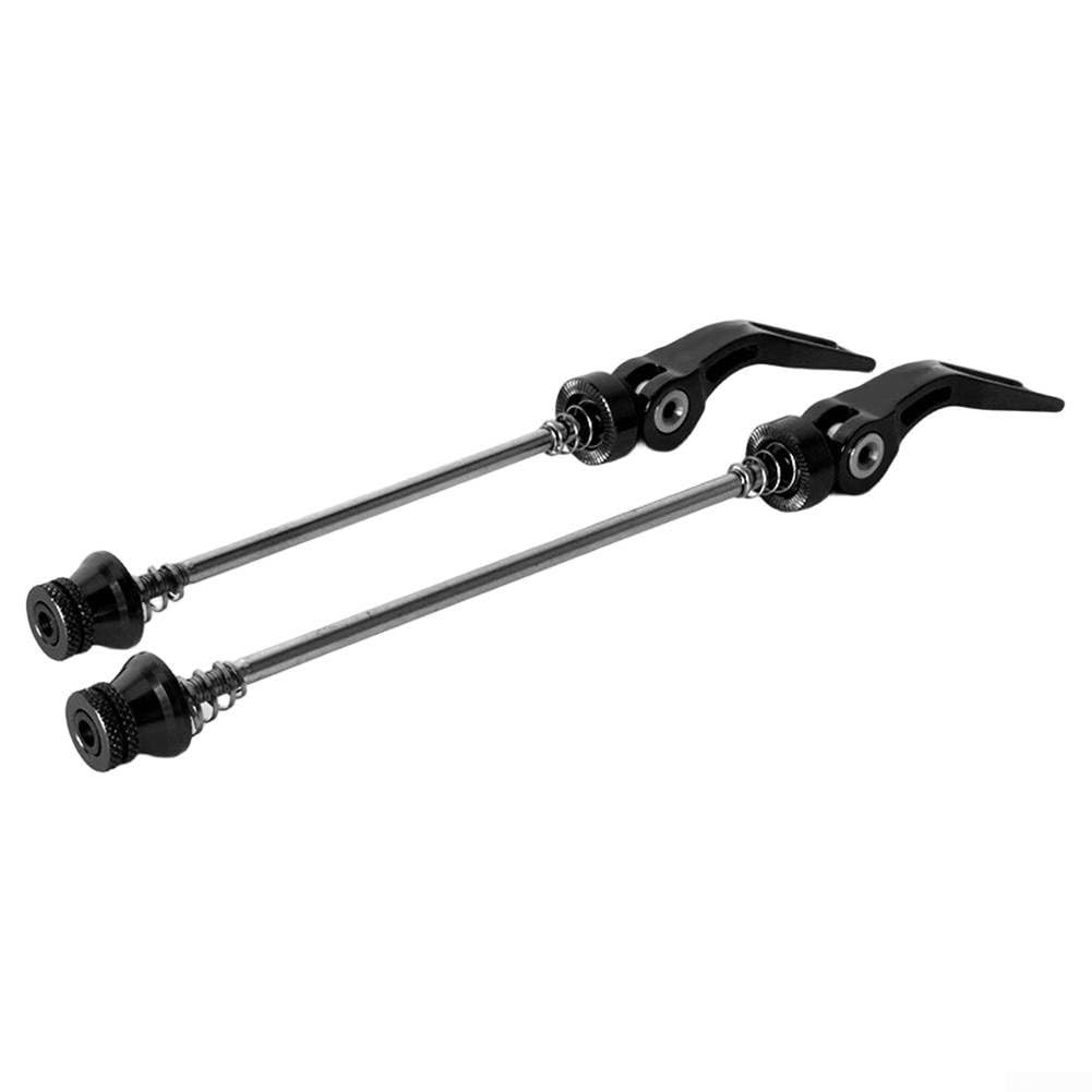 Aluminium Alloy Bike Quick Release Skewers, Cnc Lightweight Hollow Design With Steel Shaft For Mtb Road Bicycle Front 145mm And Rear 180mm(black)