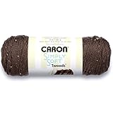 Caron Simply Soft Tweeds Yarn (4) Medium Gauge 100% Acrylic - 5oz - Taupe- Machine Wash & Dry