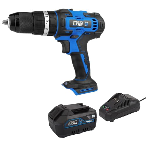 Trapano Avvitatore A Percussione - Linea Professionale a Batteria ONE4ALL - A Batteria 2 Velocità Massima 1500 rpm, Mandrino Autoserrante in metallo 2-13mm 1 Batteria 4.0 Ah - ENG PRO