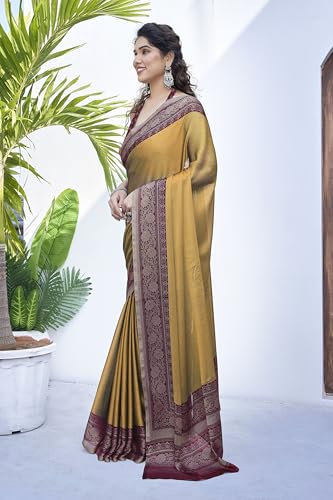 Image of MIRCHI FASHION Women Saree Ethnic Motif Print Chiffon | Breathable Lightweight Plain Weave Sari for Office and Daily Use (Available in 20 Designs)
