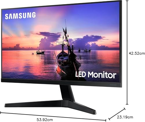 Samsung Monitor LED T35F (F24T352), Flat, 24", 1920x1080 (Full HD), IPS, Bezeless, 75 Hz, 5 ms, FreeSync, HDMI, D-Sub, Eye Saver Mode, Dark Blue Gray - Monitor - Immagine 3