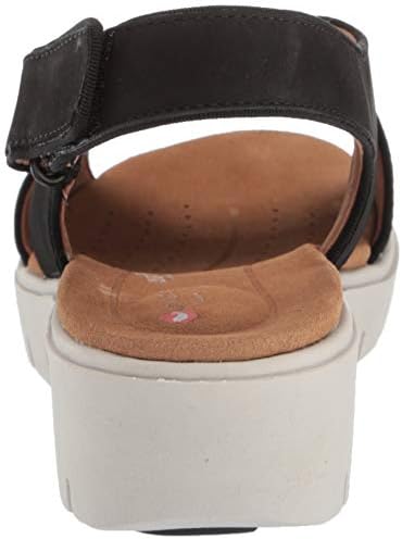 Clarks Women's Un Karely Sun Sandal, Black Nubuck, 6.5 M US | Image 2