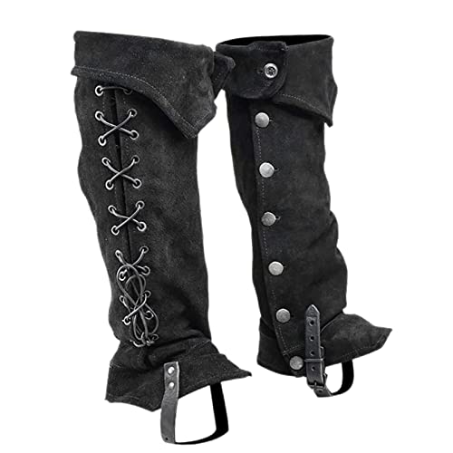 oshhni Bottes de Pirate -Bottes de Costume en médiéval et Accessoires Chaussure Bottes Hauts , Noir Cover