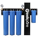 Geekpure 5 Stage Whole House Water Filter System with 2.5 x 20 5 Micron PP Sediment + Carbon Filters and 6 GPM UV