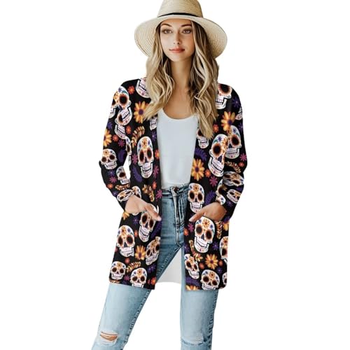 Image of Women's Open Front Cardigan Long Sleeve Loose Sweater Lightweight Soft Cardigan Jackets