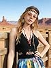 Verdusa Women's Y2k Crochet Tops Going Out Summer Outfits Boho Gothic Halter Top Festival Western Cowgirl Shirts Black Small #2