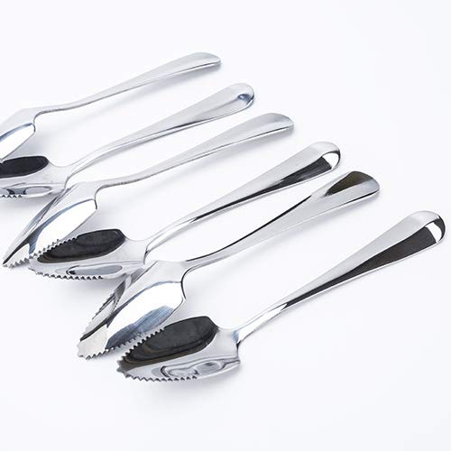 Jucoxo Grapefruit Spoons Set, 4 Pieces 6.1 Inch Stainless Steel Half Serrated Citrus Fruit Vintage Dessert Spoons Gift For Kitchen #TOP4