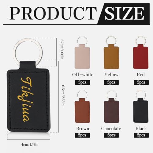 30Pcs Leather Key Fob Kit, Leather Keychains Laser Engraving Blanks - Image 2