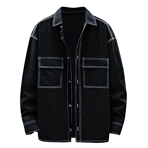 Veste en denim noir pour homme : le blouson large en coton pour le week-end