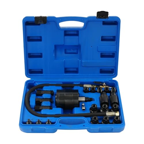 PurpleMinder Lot de 23 extracteurs d'injecteurs pneumatiques - Avec 19 adaptateurs pour moteur diesel, pression de 5 à 8 bars, avec coffret de rangement en...