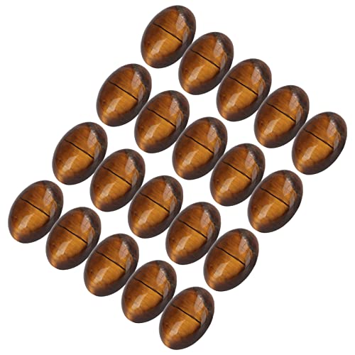 20 piezas de cabujones de piedra ojo de tigre amarillo, cuentas naturales ovaladas de base plana y cupula para la fabricacion de