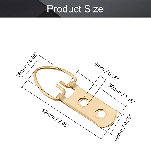 Image of MroMax 30PCS Ring Picture Frame Buckle 2.05 inch x 0.55 inchGold Tone Assortment Kit for Home Decoration Picture Frames Photo Hanging Solutions