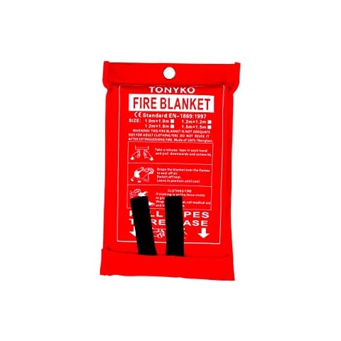 TONYKO Fiberglass Fire Blanket for Emergency Surival, Flame Retardant Protection and Heat Insulation with Various Sizes (39.3×39.3 inches) Cover