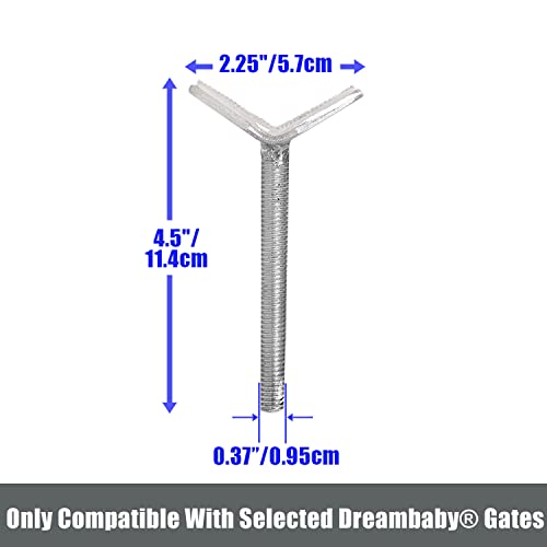 Dreambaby Y-Shaped Spindle Rod Banister Gate Adaptors - For Dreambaby Pressure Mounted Gates - 9.5mm Diameter Size & 4.5inch Length - Silver - 2 Count (Pack of 1) - Model L196