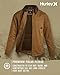 Hurley Mens Jacket - Soft Twill Coat with Full Polar Fleece Lining - Corduroy Collar Outerwear Jacket for Men, Size Medium, Khaki/Brown