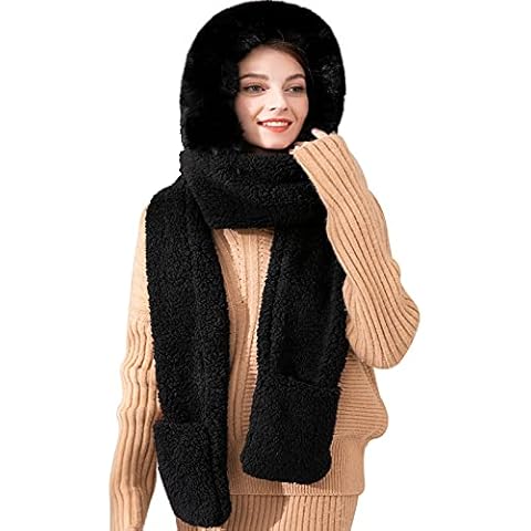 Keyaway 3-in-1 Winter Hat Scarf Gloves Set Cover