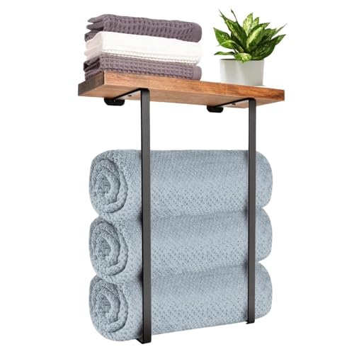Toallero con estantes   Soporte de metal