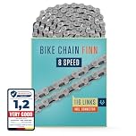 Alphatrail Bike Chain Finn 5-, 6-, 7-, 8-Speed 116 Links I Compatible with Shimano, SRAM, KMC, Connex I Incl. Chain Lock