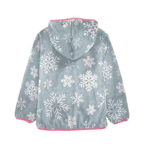OTVEE Seamless Snowflakes Blue Kids Hoodie Jacket Fall Spring Full Zip Warm Outwear Coat2