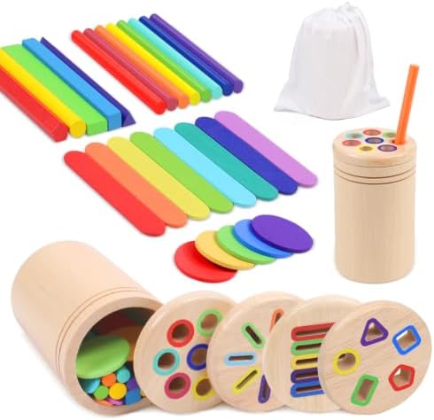 4 in 1 Montessori Spielzeug ab 1 2 Jahr, Spielzeug ab 2 Jahre, Geschenk | Holzspielzeug , Kinderspielzeug , Motorikspielzeug , Sortierspiel Steckspiel ab 1 Jahr , Geschenk Mädchen